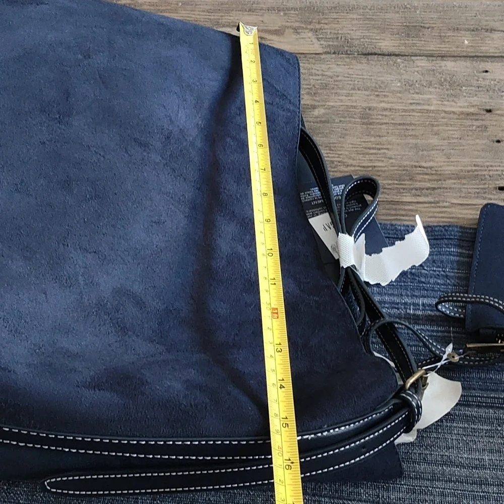GAP Navy Vegan Suede Bucket Bag